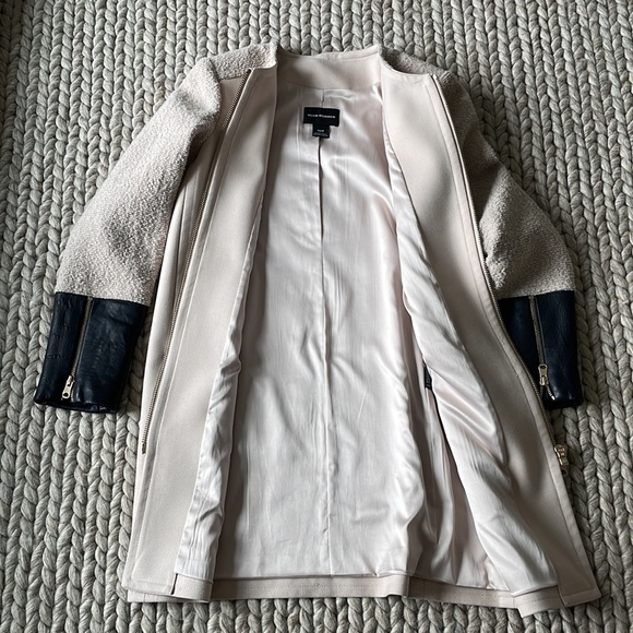 Club Monaco pink and leather coat - Picture 2 of 3